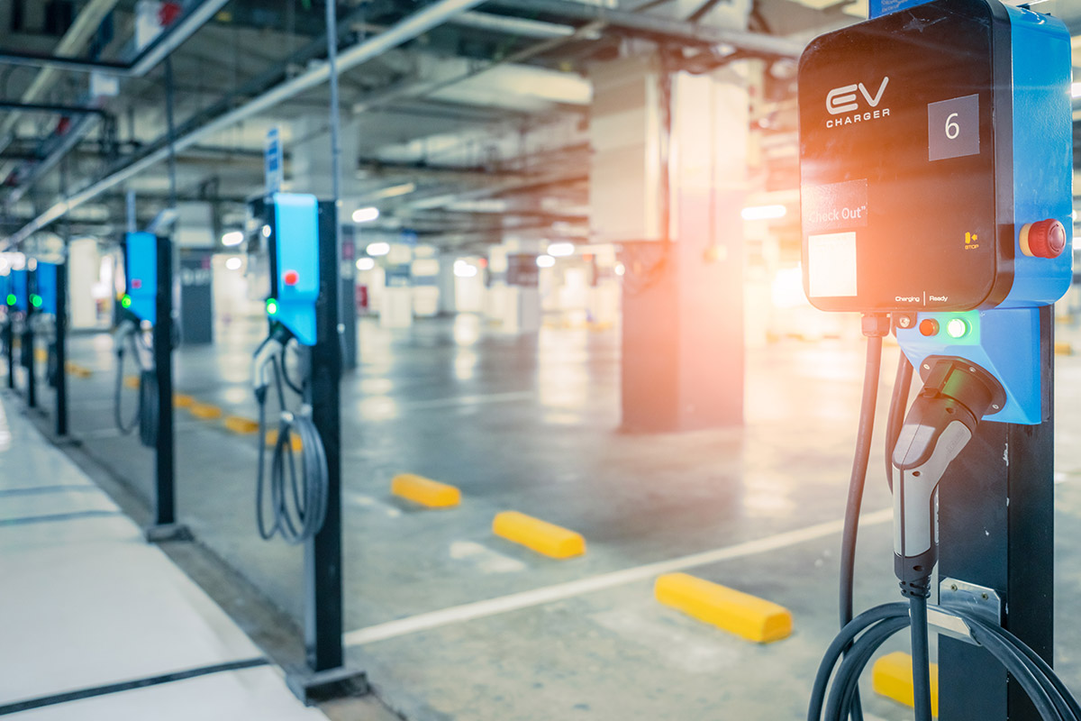 electric car charging points in carpark