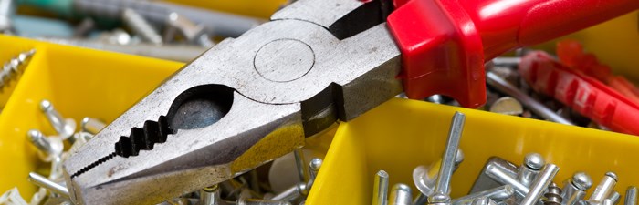 pliers in toolbox